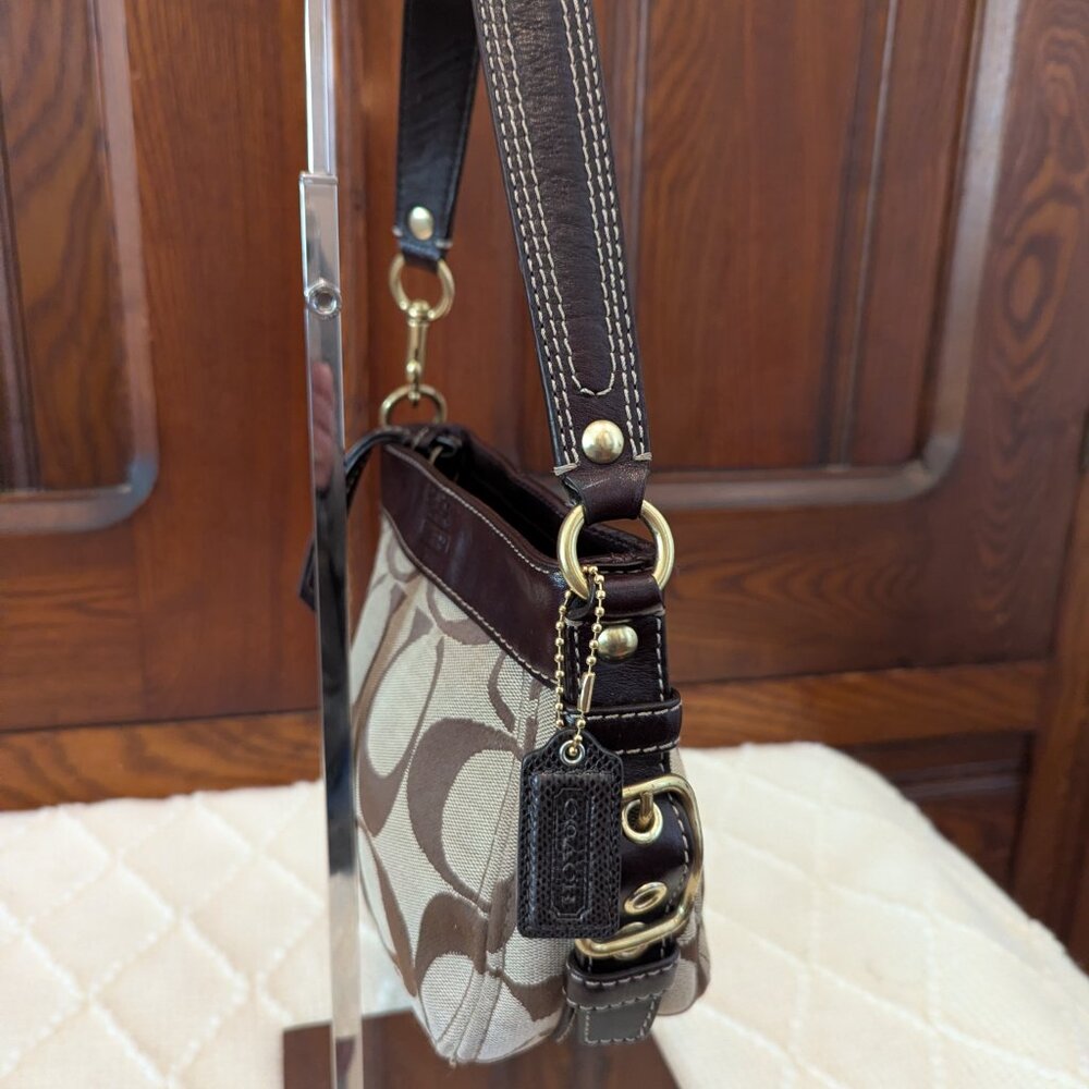 Coach Signature Brown Mini Zoe Handbag #41856 - Picture 5 of 12